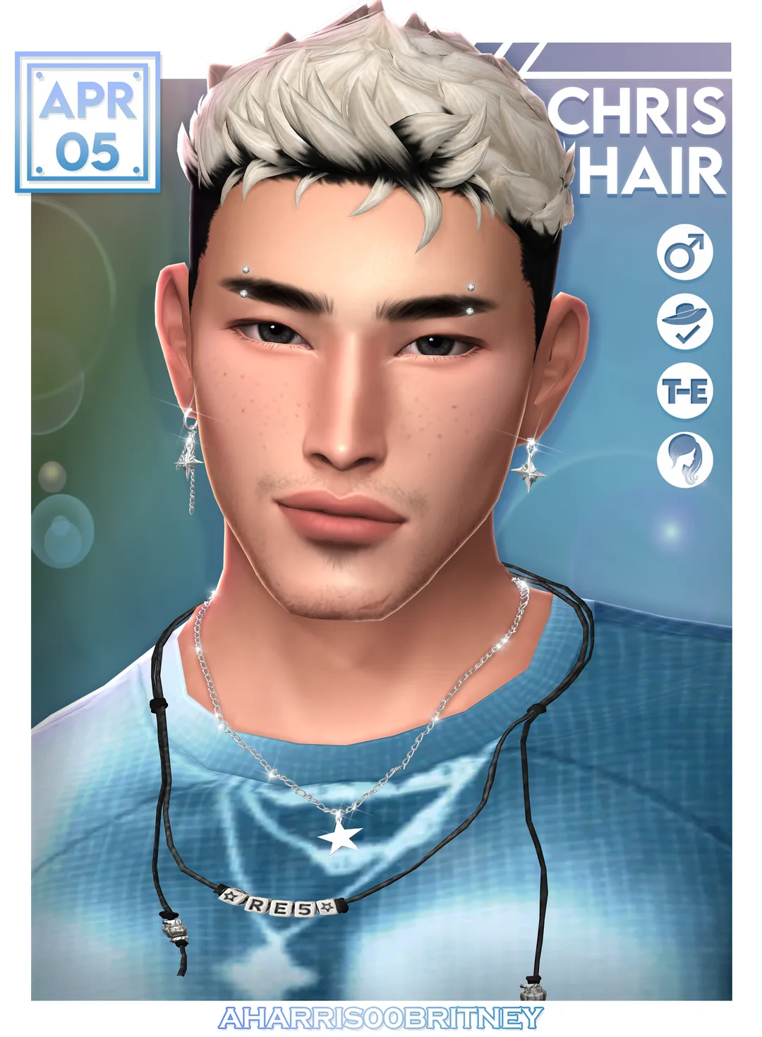 Chris Hair by aharris00britney for The Sims 4 | Sims CC Finds | Sims 4 CC