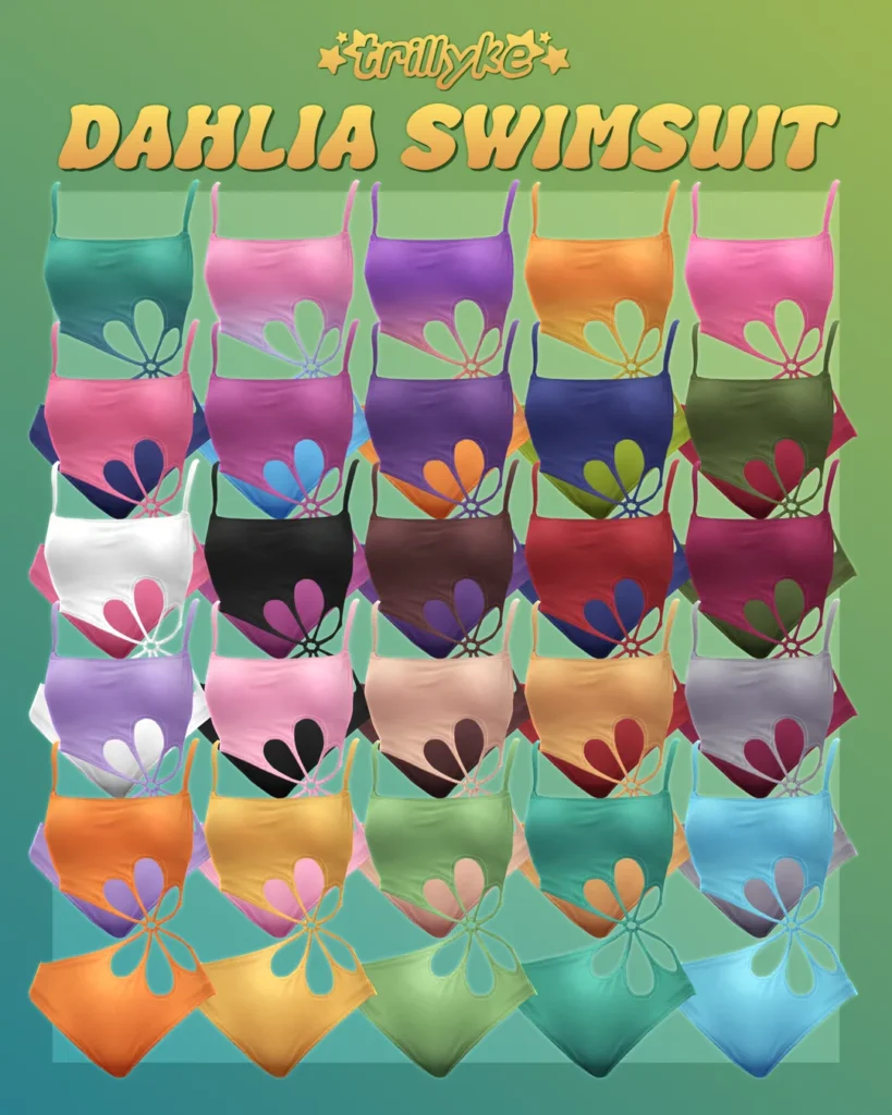 Sims 4 CC — Dahlia Swimsuit by Trillyke for The Sims 4 | Sims CC Finds — imagen 2