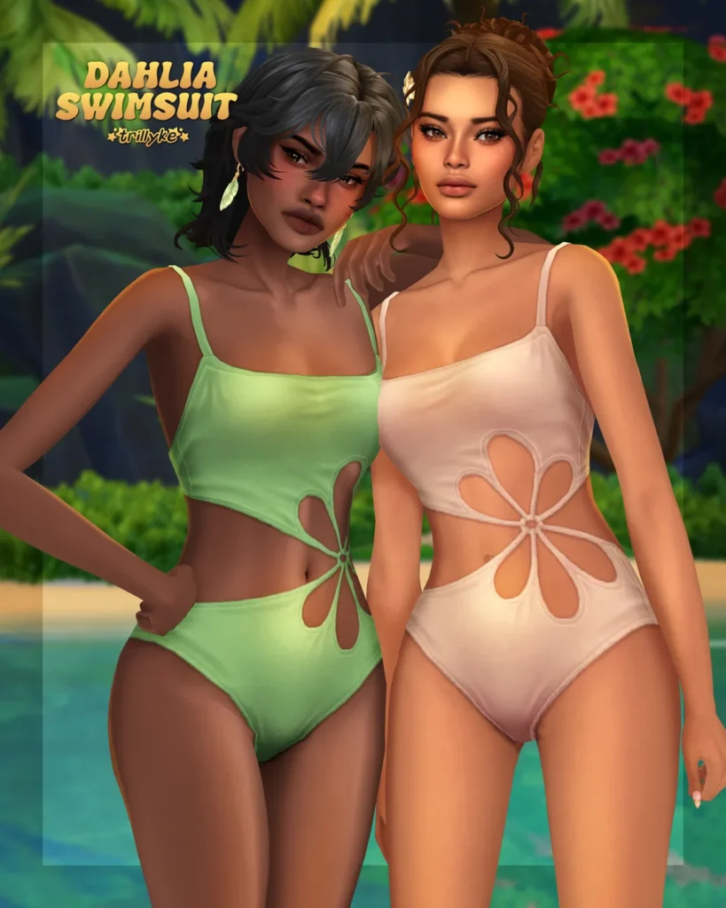 Sims 4 CC — Dahlia Swimsuit by Trillyke for The Sims 4 | Sims CC Finds — imagen 3