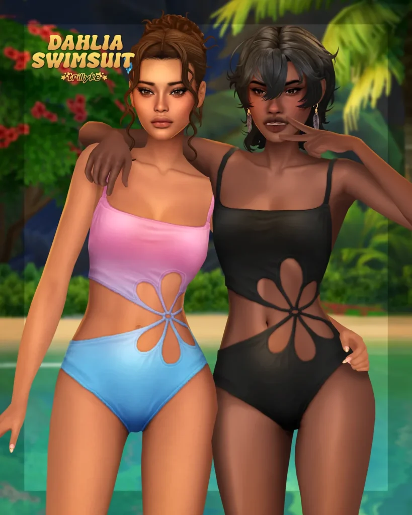 Sims 4 CC — Dahlia Swimsuit by Trillyke for The Sims 4 | Sims CC Finds — imagen 4