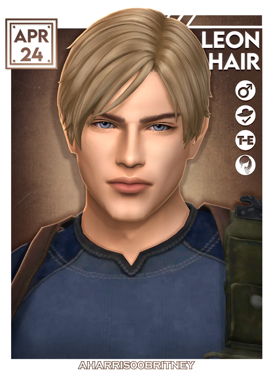 Leon Hair by aharris00britney for The Sims 4 | Sims CC Finds | Sims 4 CC