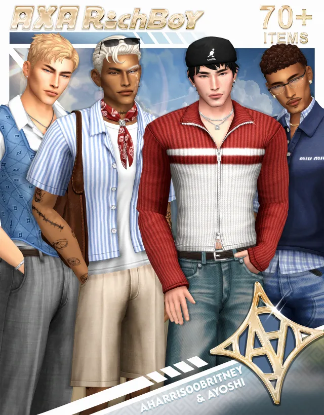 AxA Richboy: luxury menswear and accessories for The Sims 4