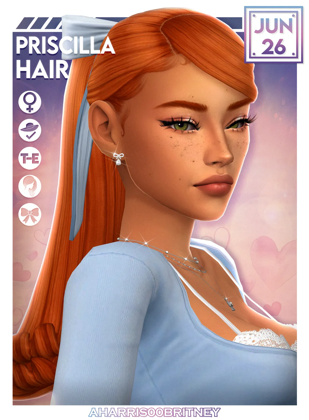 Priscilla Hair by aharris00britney for The Sims 4 | Sims CC Finds | Sims 4 CC