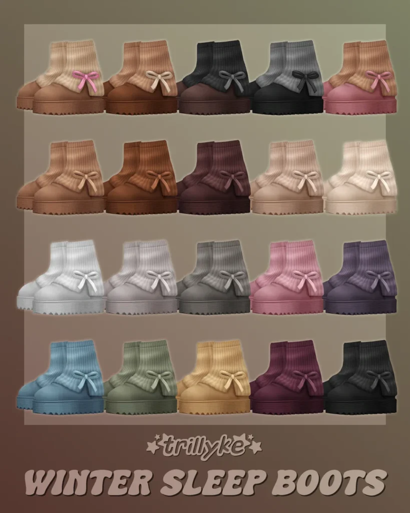 Sims 4 CC — Winter Sleep Boots by Trillyke for The Sims 4 | Sims CC Finds — imagen 3