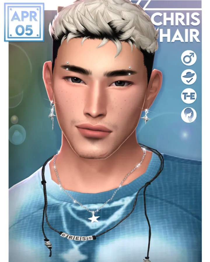 Chris Hair: hat-compatible hair for The Sims 4 by aharris00britney