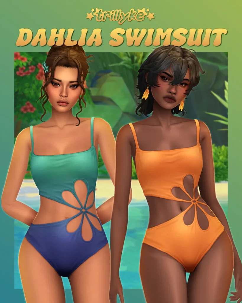 Dahlia Swimsuit: swimsuit for The Sims 4 by trillyke