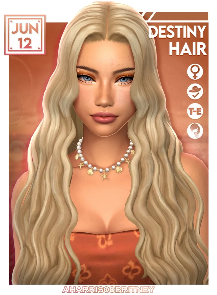 Destiny Hair: Hair for The Sims 4