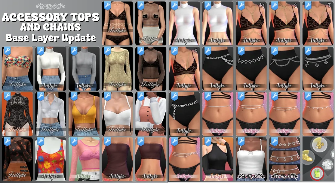 Accessory Tops (Base Layer): accessory tops for The Sims 4