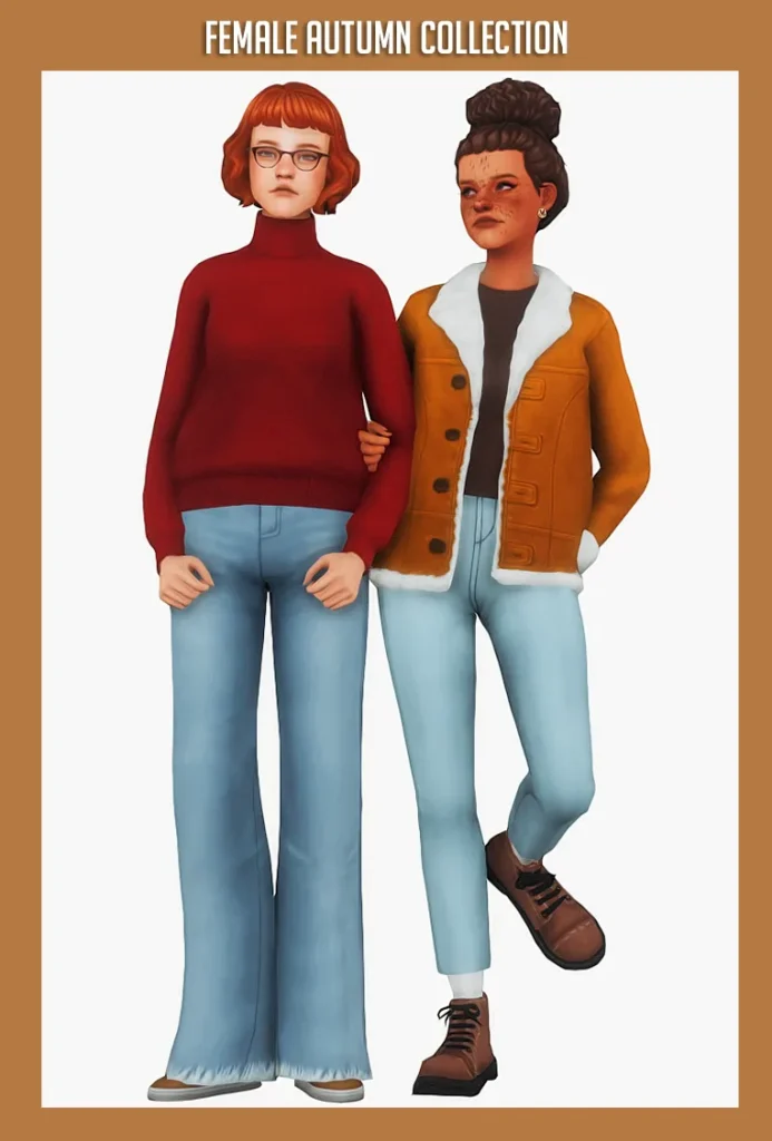 FEMALE AUTUMN CC COLLECTION: Female CAS CC set for The Sims 4