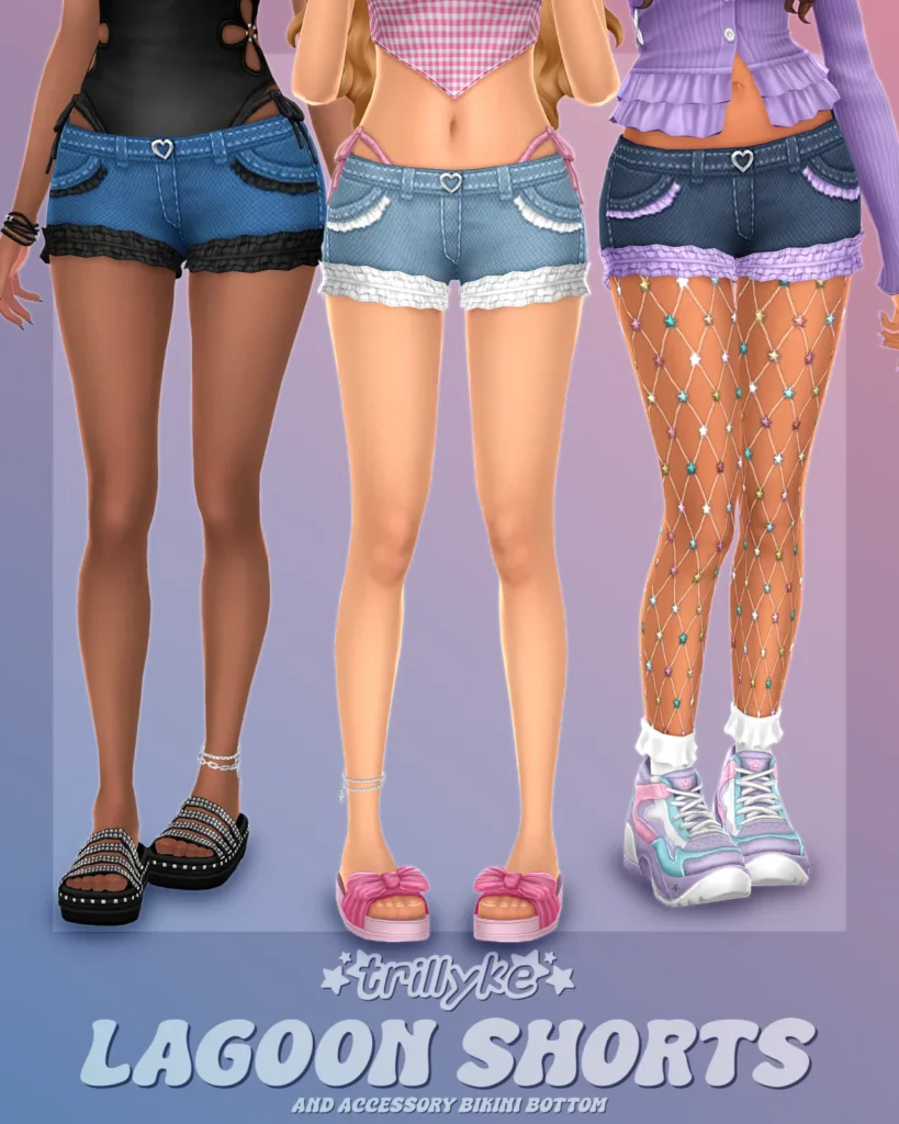 Lagoon Shorts & Accessory Bikini Bottom: clothing set for The Sims 4