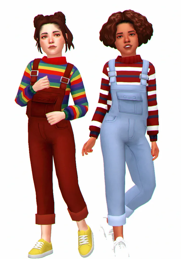 HONEY Overalls: fullbody unisex overalls for The Sims 4