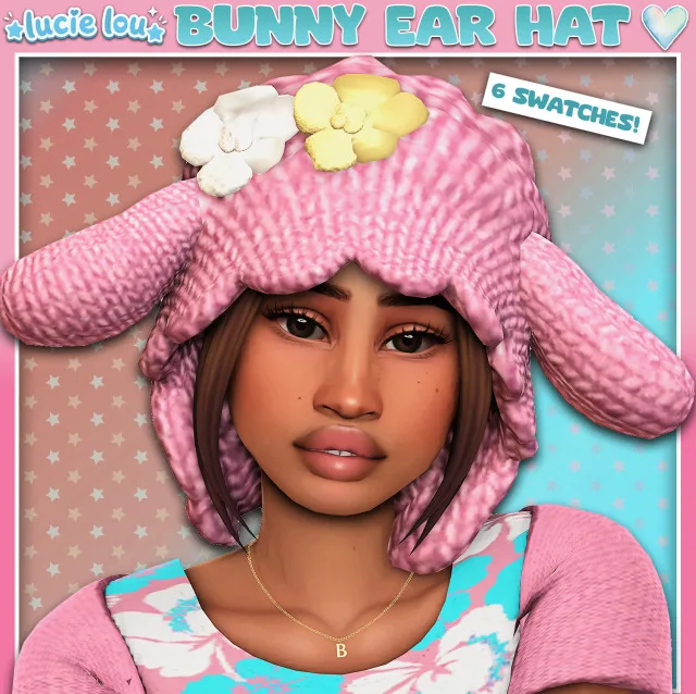 Bunny Ears Hat: cozy female accessory for The Sims 4 by LucieLouSims