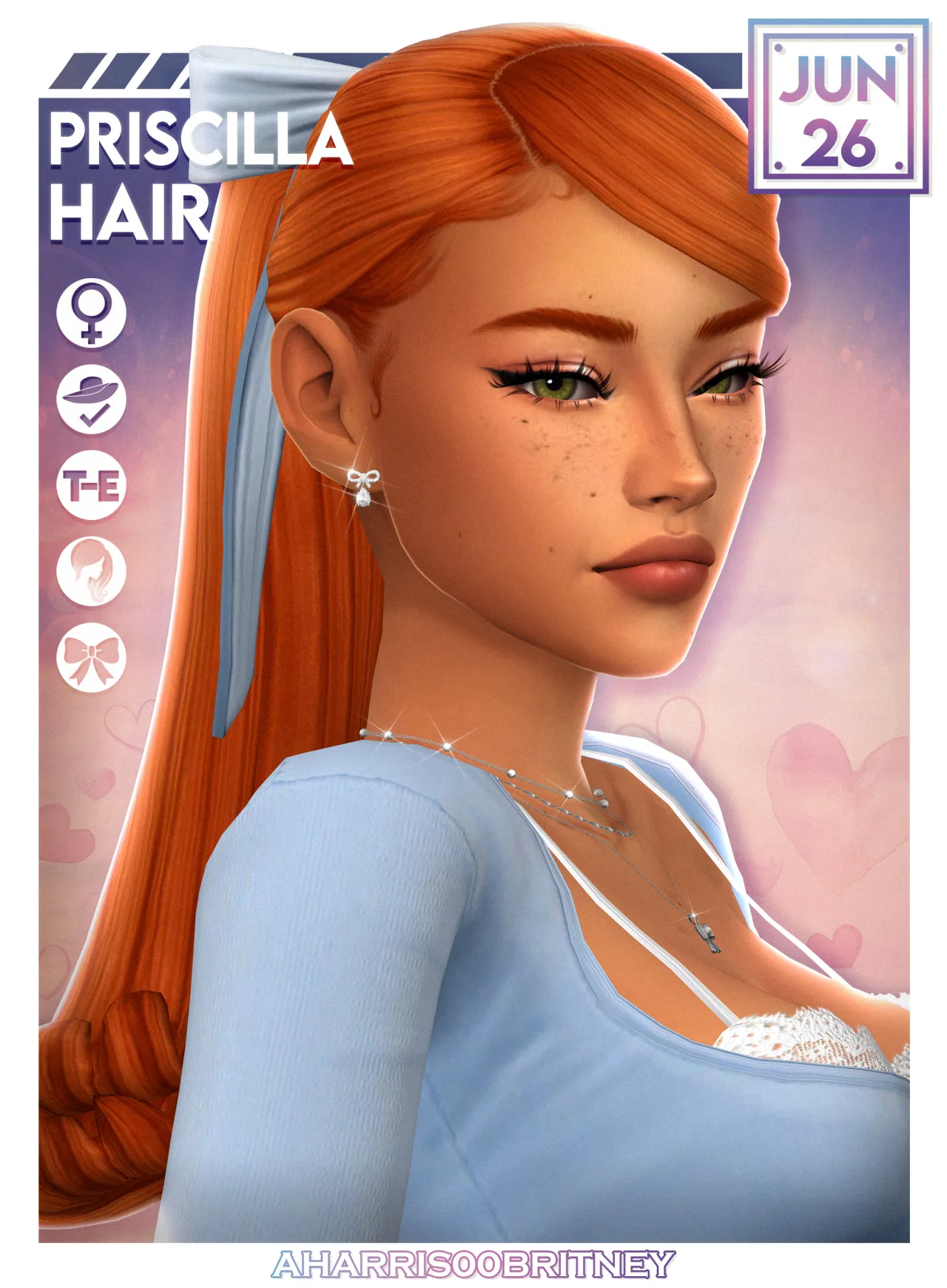 Priscilla Hair: ponytails and bun hair for The Sims 4 by aharris00britney