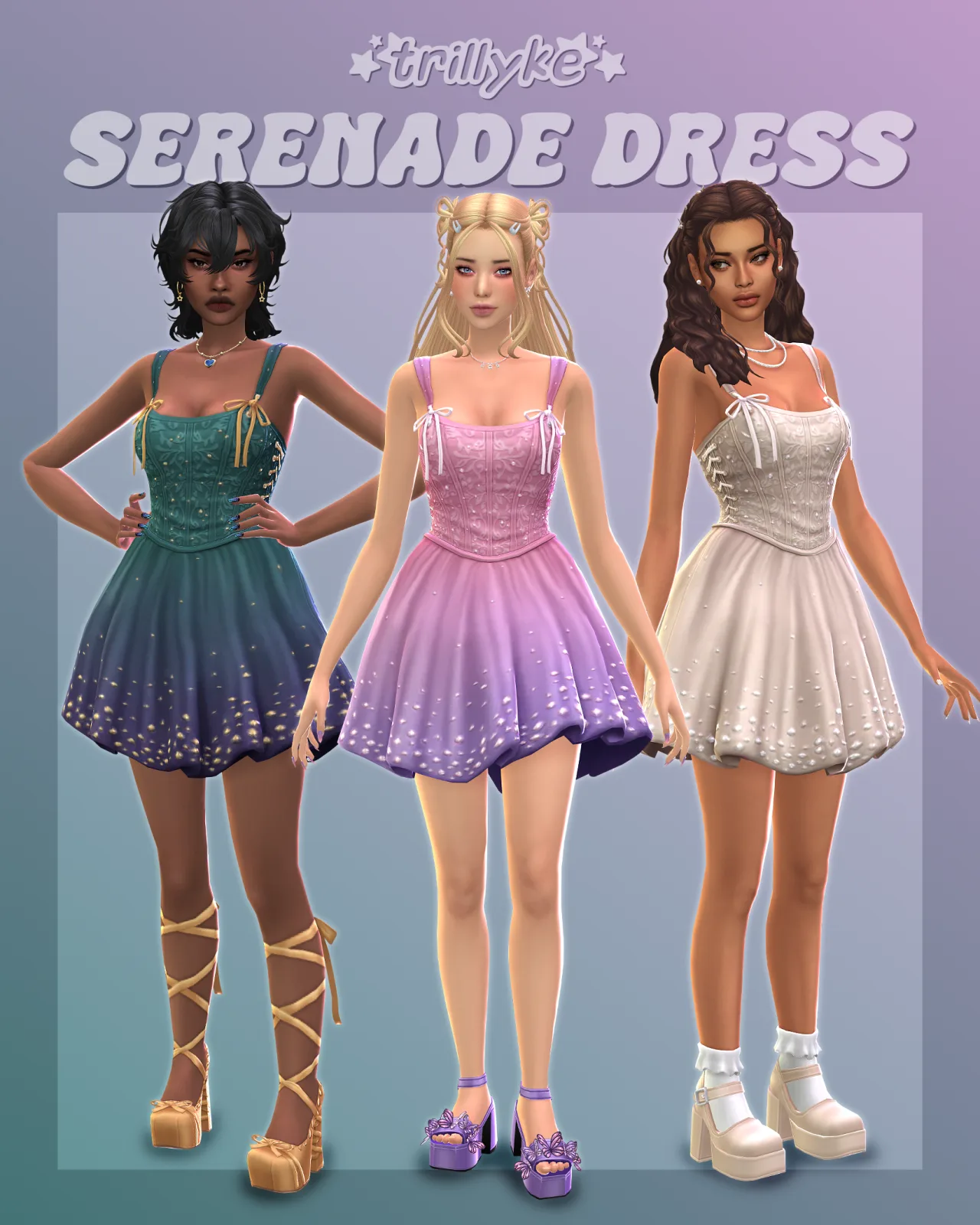 Serenade Dress: Mini dress for The Sims 4