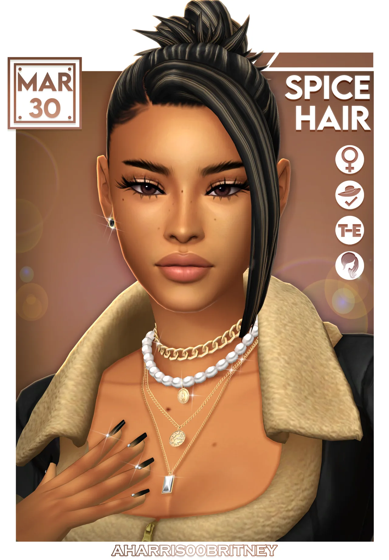 Spice Hair: BGC hair with streaks for The Sims 4 by aharris00britney
